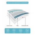 thumbnail image 5 of Quilts Full Size Bedding Set, Teal Nordic Style Stripes Lightweight Quilted Comforter, Turquoise Texture Soft Reversible Bedspread Coverlet with Pillow Covers for All Season, 78" x 90", 5 of 7