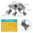 thumbnail image 4 of Flush Mount Industrial Track Lighting Fixture, Depuley 4-Light Square Ceiling Spot Lights, Modern Directional LED Ceiling Light for Kitchen, Bedroom, Living Room, Warm Light 3W Bulbs Incl., 4 of 7