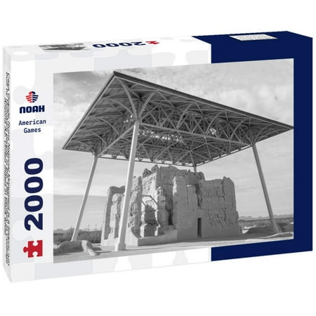 Noah Jigsaw Puzzle Casa Grande Ruins National Monument is a historic ruin built by Hohokam people in the 13th century in Coolidge, Arizona AZ, United States in black white 2000 pieces