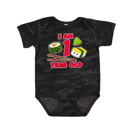 

Inktastic I Am 1 Year Old with Sushi Birthday Gift Baby Boy or Baby Girl Bodysuit