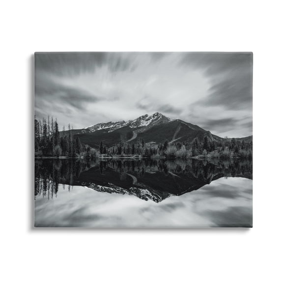 Stupell Industries Mountain Peak Reflection Landscape Photography Gallery Wrapped Canvas Art Print Wall Art, 20 x 16