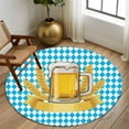 Cartoon Beer Round Rug 6ft Washable Circle Kitchen Rugs Non Slip Funny ...
