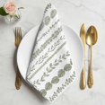 thumbnail image 2 of Cloth Napkins Set of 4 - 20x20 Inches, Sage Green Botanical Washable Reusable Table Napkins, Summer Botanical Leaf Vertical Stripes Soft & Absortbent Dining Napkin for Party Wedding Hotel Restaurant, 2 of 9