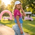 thumbnail image 3 of EANJE Breast Cancer Awareness Shirts for Women Printed Crew Neck T-Shirt Short Sleeve Casual Top, Loose Soft Awareness Tee For Daily Support Outfit Purple Pink XL, 3 of 4