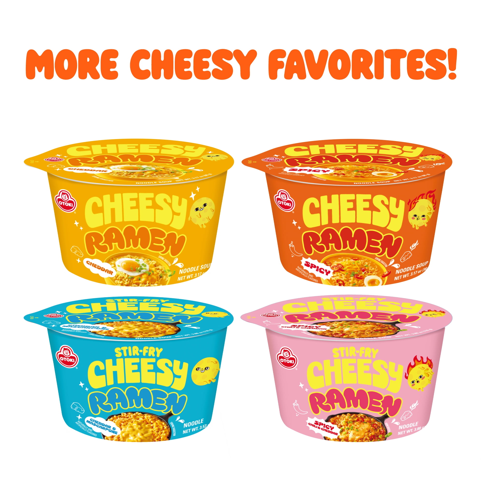 Cheesy Ramen Bowl (Pack of 6) – Spicy Flavor Bold, Creamy & Cheesy Korean Instant Bowl Noodles with a Spicy Kick, 3.17 oz
