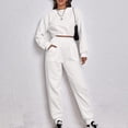 thumbnail image 2 of ShomPort Women's Two Piece Outfits Tracksuit Sweatsuit Fall Cropped Sweatshirt Sweatpants Jogger Set, 2 of 9