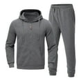 thumbnail image 3 of Txeol Men's Hooded Tracksuit Sets 2 Pieces Zip Up Drawstring Jacket and Elasric Waist Jogger Pants Sets Casual Outdoor Sports Jogging Sweatsuits Dark Gray,XXXL, 3 of 7