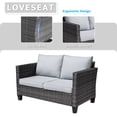 thumbnail image 6 of XIZZI Outdoor Furniture 50" Loveseat Sofa Couch with Gray Wicker Rattan(Gray Cushion), 6 of 8