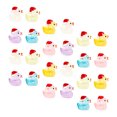 thumbnail image 3 of BRIGHTFUFU 30 Uds Mini patos de resina con sombrero de Navidad figuras de animales que brillan en la oscuridad adornos de pastel de pato Kawaii para bonsái de paisaje de musgo, 3 of 7