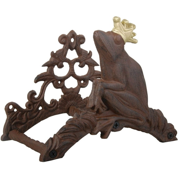 Esschert Design Antique Hose Holder Frog Prince, Brown