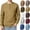 Beige, variant on Mens 1/4 Button Shirts Waffle Pullover Long Sleeve Sweatshirt Knitted Sweater Crew Neck Casual Sweatshirts Thermal Plain Top Workwear Knitwear Soft Comfy Sweatshirts Loungewear