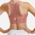 thumbnail image 3 of Bigersell Womens Bras No Underwire Summer Plus Size Sports Bras for Women Training Bra Style B1122 V-Neck Padded Bras Pull-On Bra Closure Juniors Size High Support Sports Bras for Women Pink M, 3 of 4