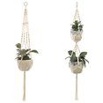 thumbnail image 4 of Freedo 2Pcs Macrame Plant Hangers Indoor Outdoor Hanging Planter Basket Cotton Rope Hand-knitted Flower Pot Net Bag STYLE 5, 4 of 8