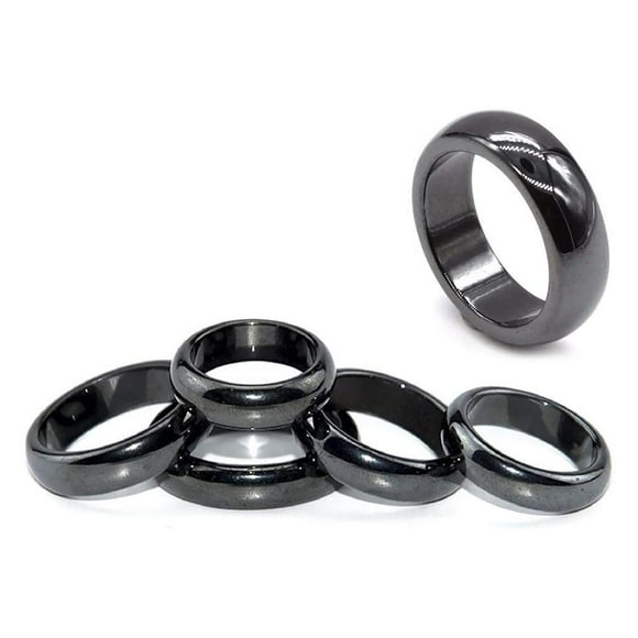 5Pcs Hematite Rings Anxiety Balance Root Chakra Absorbs Negative Energy Finger Rings for Women Men