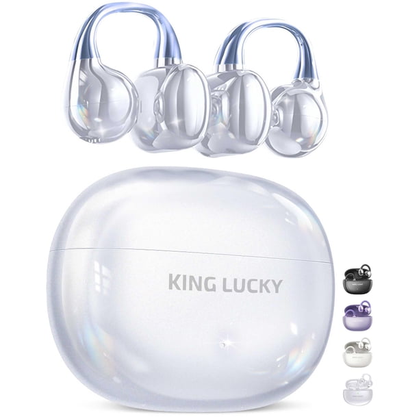 Auriculares con clip King Lucky Gen 3 inalámbricos Bluetooth 6.0 blancos
