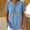 Light Blue, variant on BRGZLK Short Sleeve Shirt For Women Stand Collar Button Henley Casual Denim Loose Fit Breathable Comfortable Active Summer Commute Weekend