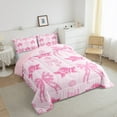 thumbnail image 3 of jejeloiu Kawaii Bow Tie Bedding Comforter Set,Retro Flower Floral Twin Comforter Sets,Pink Cute Bowknot Bedding Set For Girls Boys,Luxury Bedroom Decor Reversible,2-Piece, 3 of 8
