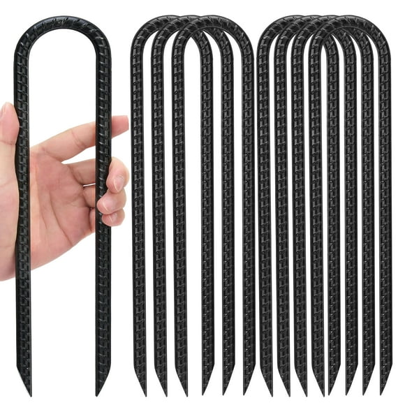 Estacas en U para trampolín Kingsyard 8 paquetes de 40 cm de acero galvanizado