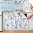 thumbnail image 5 of Blue White Flowers Cabinet Curtain 28"Wx51"L,Dustproof Storage Cabinet Curtain with Self Adhesive Tape,Spring Summer Floral Botanical Tall Pantry Cover Drape for Kitchen,Laundry Room,Utility Closet, 5 of 9