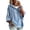 Light Blue, variant on Women's Oversized Velvet Hooded Poncho Sweater 3/4 Batwing Sleeve Solid Hoodie Pullover Top Winter Clothes with Pocket Black L