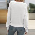 thumbnail image 4 of Scyoekwg Women'S Sweaters Warm Casual Knitted Sweater Solid Color V-Neck Sweater Fall Winter Clothes Long Sleeve Pullover Sweater Tops(White,L), 4 of 6