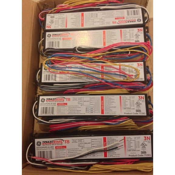 (Case of 10) GE 75381 0-10V UltraStart GE332MVPS-N-V03 - T8 Dimming Ballast