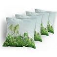 thumbnail image 5 of Ambesonne Nature Throw Pillow Cover 4 Pack, Plant Summer Garden, 16", Green Blue, 5 of 7