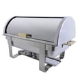 thumbnail image 2 of Excellante stainless steel 8 quart roll top / golden handle chafer, comes in set, 2 of 2
