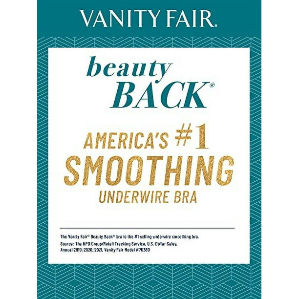 Vanity Fair Womens 71380 Black Beauty Back Smoother T-Shirt Bra