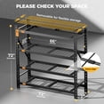 thumbnail image 4 of CAMMOO Heavy Duty Garage Shelving, 2-Pack, 12,000 lbs Combined Capacity, 4-Tier Adjustable Metal Storage Shelves with Magnetic Labels, Each 72"W x 24"D x 72"H, 4 of 9