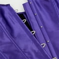 thumbnail image 6 of Women's Satin Corsets Top Plus Size Gothic Overbust Corset Lace up Vintage Bustier Corset Deep Purple Size 4XL, 6 of 6