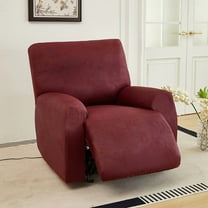 XmhyTop-A Dark Red Non-Slip Sofa Cover, Leather-Like Chair Cover, Pet Proof Recliner Slipcover, Non-Pilling & Washable, 1 Piece，1-Seater