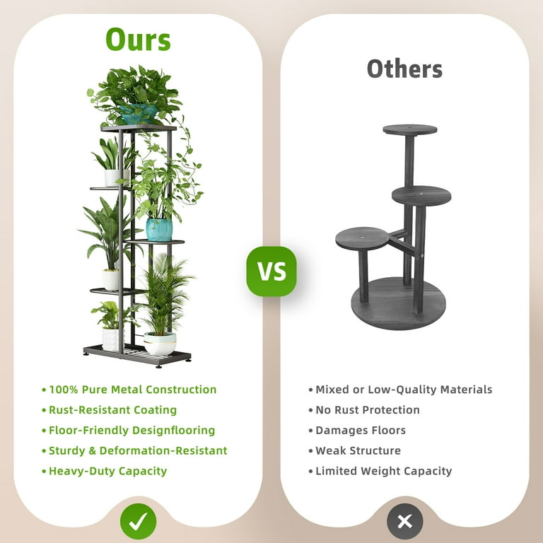 5-Tier Metal Plant Stand for 6 Pots photo 3