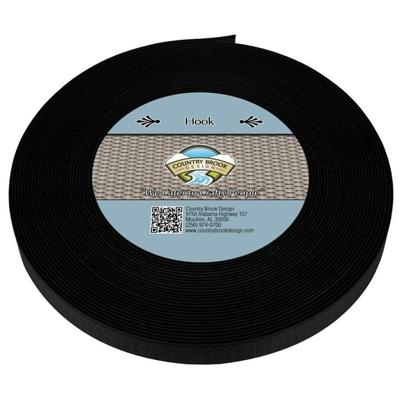 Country Brook Design® 1/2 inch Black Sew on Hook Only, 25 Yards