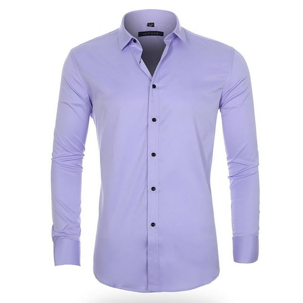 Camisa de hombre de manga larga muy elástica que no necesita planchado. Ropa de hombre de moda.