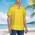 thumbnail image 3 of Disketp Hawaiian Shirts for Men,Yellow Glitter Print Mens Casual Short Sleeve Button Down Shirts Beach Shirt, 3 of 7