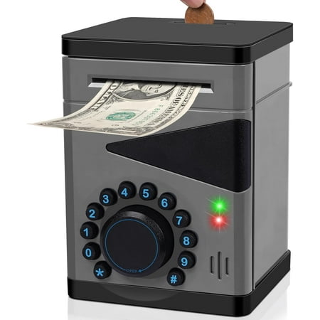 Boy Piggy Bank for Kids, Safe for Kid with Cultivating Good Saving Habit, Electronic Bank for Real Money, Ideal Gift for 3 4 5 6 7 8-12 Years Old Children Teens Toddler (Black)