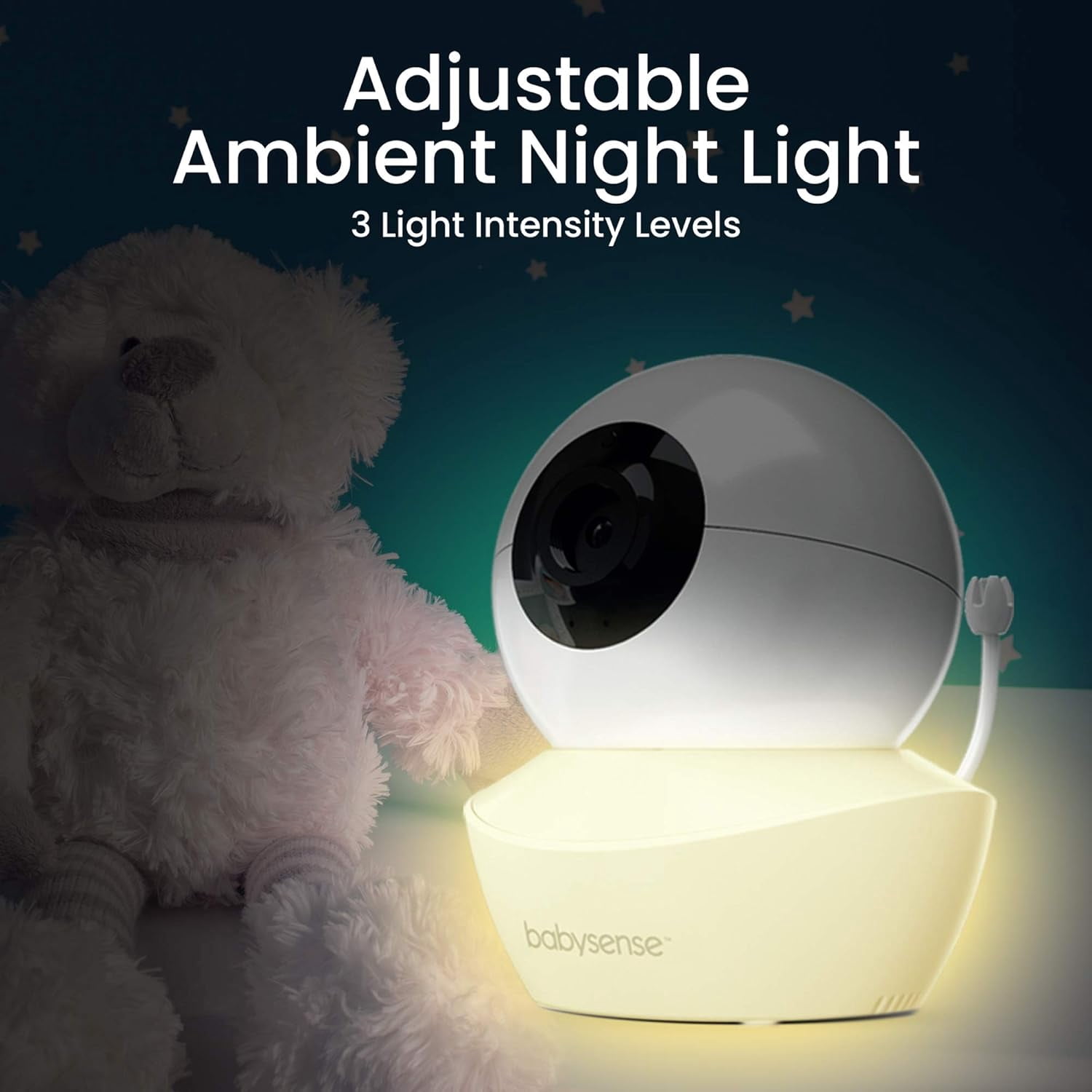 Babysense HD Video Baby Monitor Split Screen, 5" HD Display with 2 Cameras, Night Light, Non-Wi Fi, Pan Tilt Zoom, HDS2