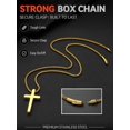 thumbnail image 7 of FaithHeart Cross Necklace for Men Waterproof 14K Gold Plated Stainless Steel Box Chain Cross Pendant Necklaces Christian Religious Jewelry Gifts for Son Friends Birthday 16", 7 of 7