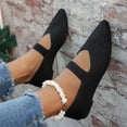 thumbnail image 5 of Hinvhai Women’s Ballet Flat Flats Shoes Comfortable Mesh Pointed Toe Flat Bottom Shallow Mouth Slip on Dress Shoes Black 5.5(36), 5 of 8