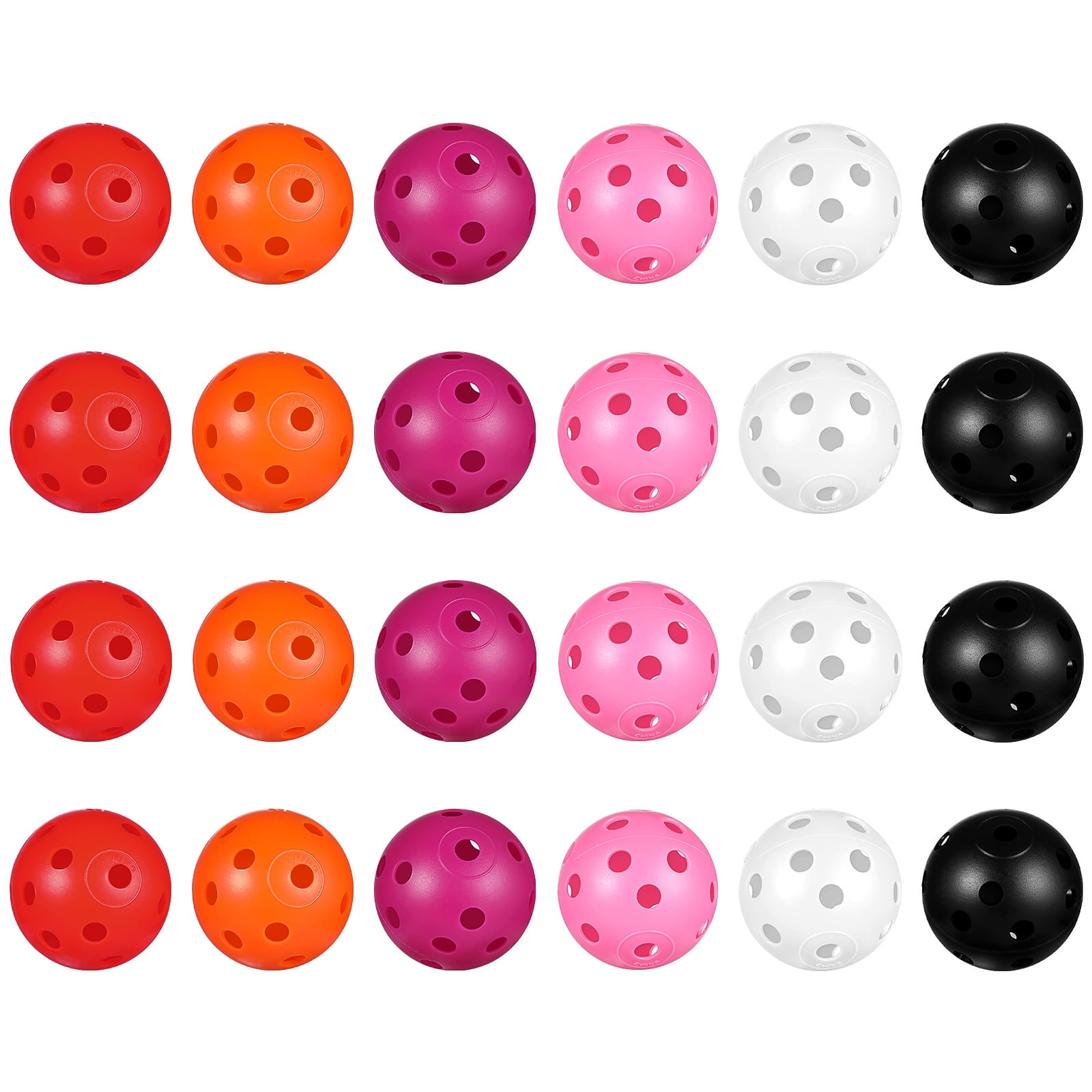 Frcolor 24pcs Perforated Plastic Play Balls Hollow Practice Training Sports Balls (Mixed Color