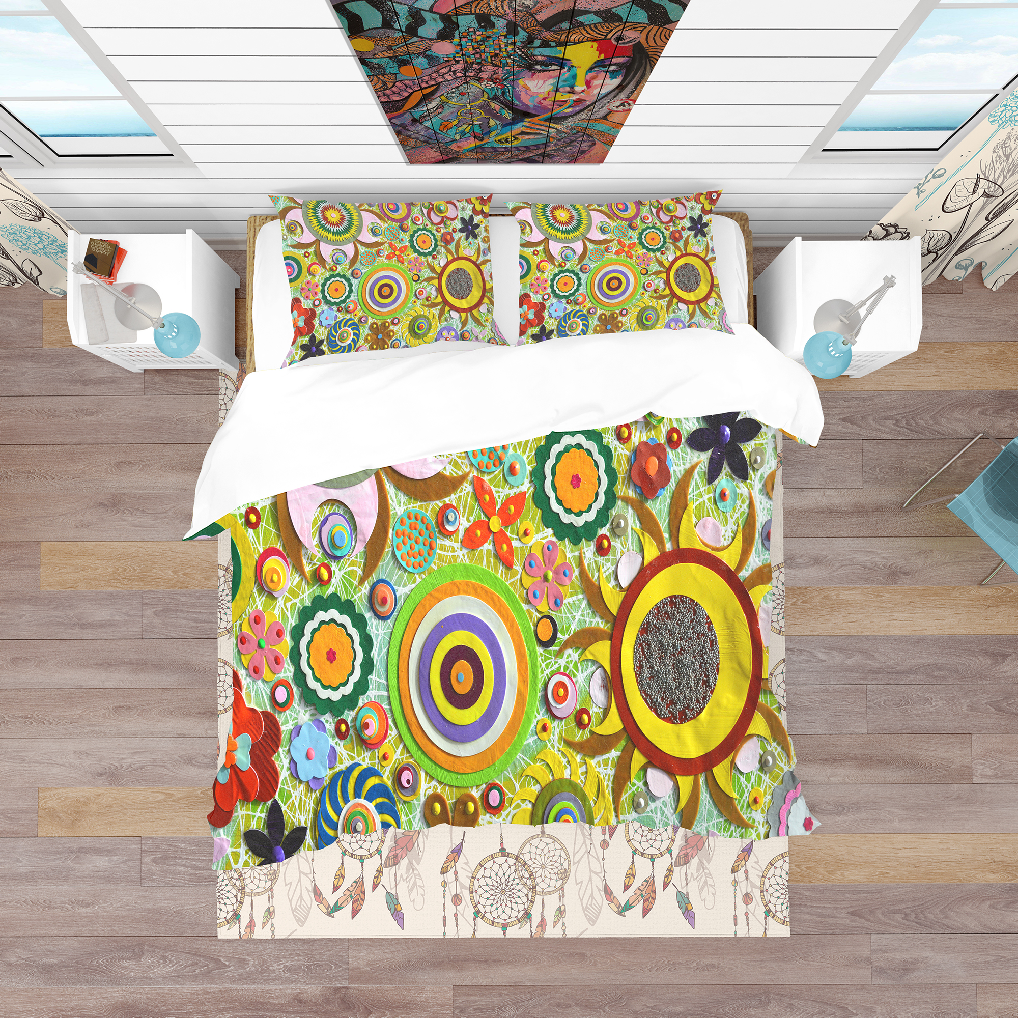 Designart 'Abstract Acrylic Painting on Canvas' Bohemian & Eclectic Duvet Cover Set
