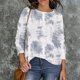 thumbnail image 4 of Blusa informal de moda con estampado de teñido degradado y cuello redondo para mujer Fridja  hj3125, 4 of 5