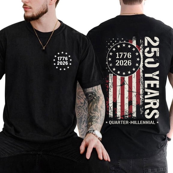 America 250th Anniversary Double Sided T-Shirt – 1776–2026 USA Patriotic Flag Tee, America Memorial Day Independence Shirt Gift for Men & Women