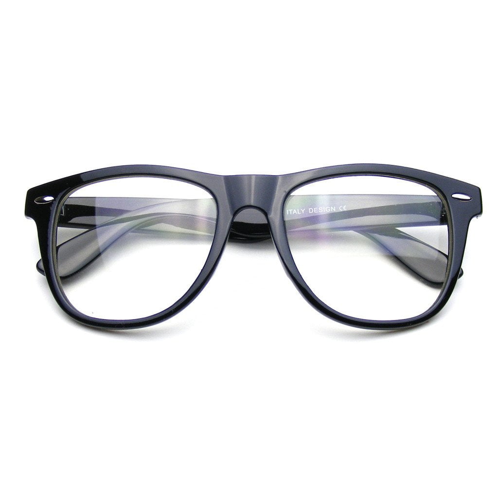 Classic Timeless Clear Lens Glasses Black Tortoise Retro Thick Frame Clear lens 