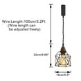thumbnail image 2 of KAYYELAMP H-Type Track Lamp E26 Walnut Base Metal Hollow Cage Shade 3.2 Ft Adjusted Cord Vintage Track Pendant Light for Home Kitchen Farmhouse Set Three(No Bulb, Track), 2 of 7