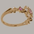 thumbnail image 3 of LBG British Made 18k Rose Gold Natural Pink Tourmaline & Opal Womens Engagement Ring - 33 size options - Size 6, 3 of 7