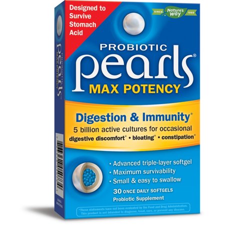 Natures Way Probiotic Pearls Max Potency -- 5 Billion Cfu - 30 Softgels