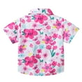thumbnail image 5 of Huesdet Boy's Button Up Hawaiian Shirt Short Sleeve Print Tropical Beach Summer Clothes(Hot Pink,2-3 Years), 5 of 7