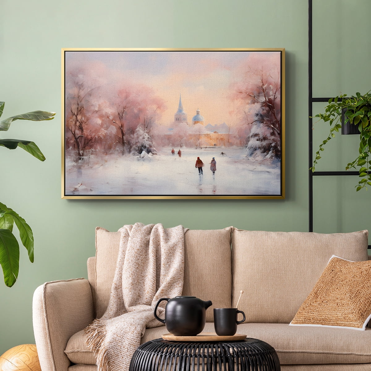 Vintage Landscape-CXCVII By Wexford Home Framed in Gold Wood Gallery Wrapped Canvas 25 in. x 37 in.